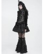 Devil Fashion Black Retro Gothic Patterned Swallowtail Waistcoat for Women
