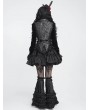 Devil Fashion Black Retro Gothic Patterned Swallowtail Waistcoat for Women