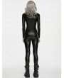 Punk Rave Black Gothic Punk Faux Leather Leggings for Women