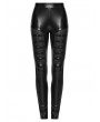 Punk Rave Black Gothic Punk Faux Leather Leggings for Women