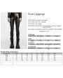 Punk Rave Black Gothic Punk Faux Leather Leggings for Women