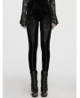 Punk Rave Black Gothic Embossed Velvet Leggings for Women