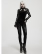 Punk Rave Black Gothic Embossed Velvet Leggings for Women