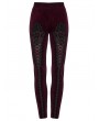 Punk Rave Red Gothic Embossed Velvet Leggings for Women