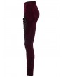 Punk Rave Red Gothic Embossed Velvet Leggings for Women