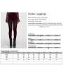 Punk Rave Red Gothic Embossed Velvet Leggings for Women