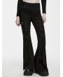 Punk Rave Black Gothic Wasteland Knitted Flared Pants for Women