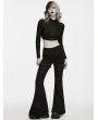 Punk Rave Black Gothic Wasteland Knitted Flared Pants for Women