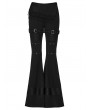 Punk Rave Black Gothic Wasteland Knitted Flared Pants for Women