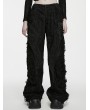 Punk Rave Black Gothic Punk Handsome Pleated Pants for Women