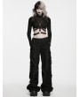 Punk Rave Black Gothic Punk Handsome Pleated Pants for Women