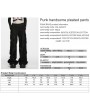 Punk Rave Black Gothic Punk Handsome Pleated Pants for Women