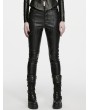 Punk Rave Black Gothic Cyberpunk Faux Leather Pants for Women