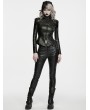 Punk Rave Black Gothic Cyberpunk Faux Leather Pants for Women
