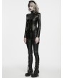 Punk Rave Black Gothic Cyberpunk Faux Leather Pants for Women
