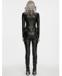 Punk Rave Black Gothic Cyberpunk Faux Leather Pants for Women