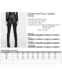 Punk Rave Black Gothic Cyberpunk Faux Leather Pants for Women
