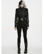 Punk Rave Black Gothic Punk Studded Cool Slim Pants for Women