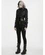 Punk Rave Black Gothic Punk Studded Cool Slim Pants for Women