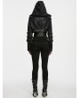 Punk Rave Black Gothic Punk Studded Cool Slim Pants for Women