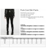 Punk Rave Black Gothic Punk Studded Cool Slim Pants for Women