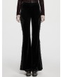 Punk Rave Black Gothic Classical Elegance Velvet Flared Pants for Women