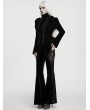 Punk Rave Black Gothic Classical Elegance Velvet Flared Pants for Women