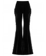 Punk Rave Black Gothic Classical Elegance Velvet Flared Pants for Women