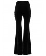 Punk Rave Black Gothic Classical Elegance Velvet Flared Pants for Women
