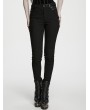 Punk Rave Black Gothic Dark Patterned Slim Fit Pants for Women