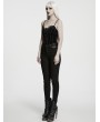 Punk Rave Black Gothic Dark Patterned Slim Fit Pants for Women