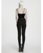 Punk Rave Black Gothic Dark Patterned Slim Fit Pants for Women
