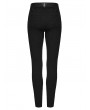 Punk Rave Black Gothic Dark Patterned Slim Fit Pants for Women