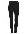 Punk Rave Black Gothic Dark Patterned Slim Fit Pants for Women