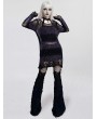 Punk Rave Black and Violet Decadent Gothic Pullover Sweater for Women
