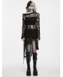 Punk Rave Black Gothic Irregular Tattered Woolen Dress