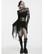 Punk Rave Black Gothic Irregular Tattered Woolen Dress