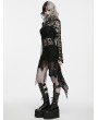 Punk Rave Black Gothic Irregular Tattered Woolen Dress