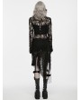 Punk Rave Black Gothic Irregular Tattered Woolen Dress
