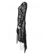 Punk Rave Black Gothic Irregular Tattered Woolen Dress