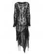 Punk Rave Black Gothic Irregular Tattered Woolen Dress
