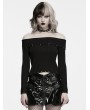 Punk Rave Black Punk Dark Gothic Pullover Sweater for Women