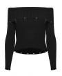 Punk Rave Black Punk Dark Gothic Pullover Sweater for Women
