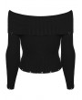 Punk Rave Black Punk Dark Gothic Pullover Sweater for Women