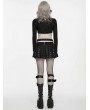 Punk Rave Black Denim Gothic Punk Decadent Pleated Skirt