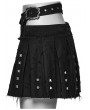 Punk Rave Black Denim Gothic Punk Decadent Pleated Skirt