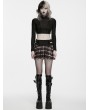 Punk Rave Red and White Plaid Gothic Punk Decadent Pleated Skirt
