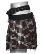 Punk Rave Red and White Plaid Gothic Punk Decadent Pleated Skirt