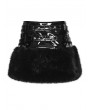 Punk Rave Black Gothic Punk Patent Leather Fur Trim Skirt