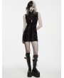 Punk Rave Black and Red Gothic Cyber Chinese Short Velvet Dress